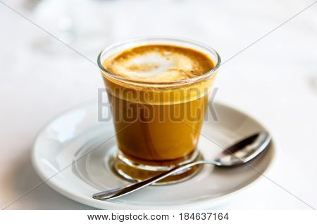 Cortado - Spanish Coffee With Milk In The Cup.