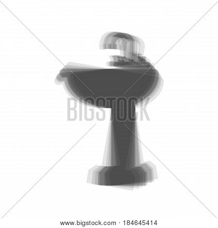 Bathroom sink sign. Vector. Gray icon shaked at white background.