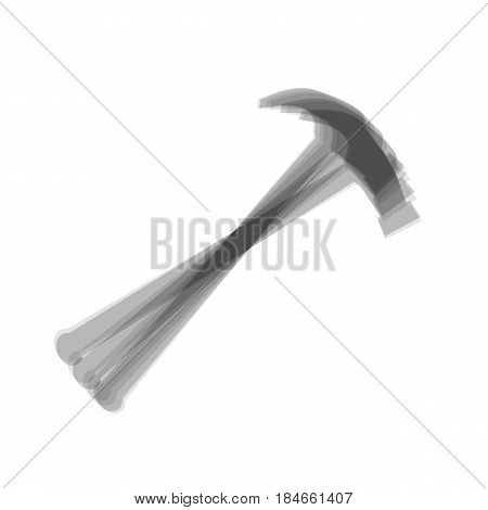 Saw simple Icon. Vector. Gray icon shaked at white background.