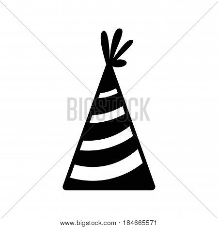 contour hat party to cebrate happy birthday, vector illustration