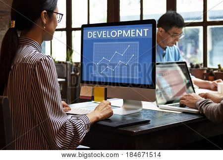 Data Analysis Summary Graph Arrow Up