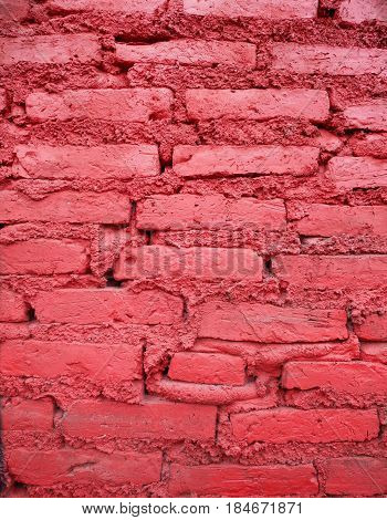 abstract red brick wall pattern background rough texture and grunge surface backdrop.