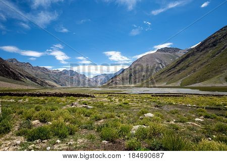 The beautiful mountain view on the way to Rangdum Kashmir state India.
