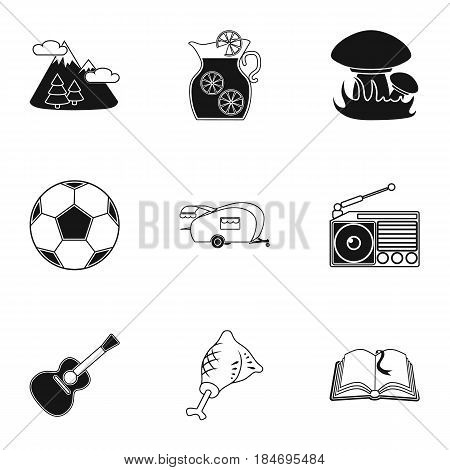Computer accessories. Headphones, computer parts, accessories.Personal computer icon in set collection on black style vector symbol stock web illustration.