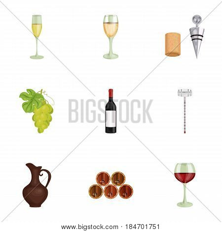 Wine products. Growing grapes, wine.Vine production icon in set collection on cartoon style vector symbol stock web illustration.