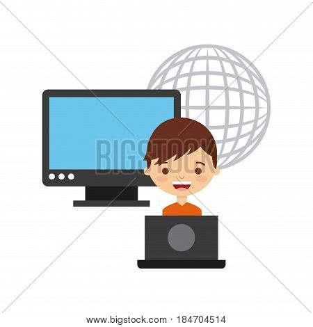 distance education elearning icon vector illustration design