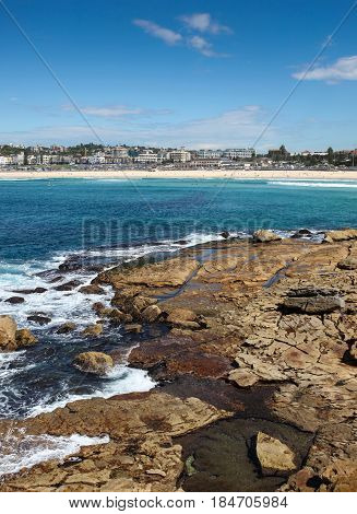 Bondi Beach is perhaps Australia's most famous beach. This images is from the rocks at the northern headland. Bondi Beach - NSW - Australia