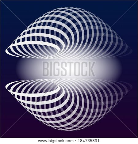 Abstract background. Vector illustration with white spring on dark blue and violet