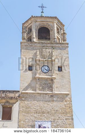 Clock Tower in Andalucia Square Ubeda Jaen Spain