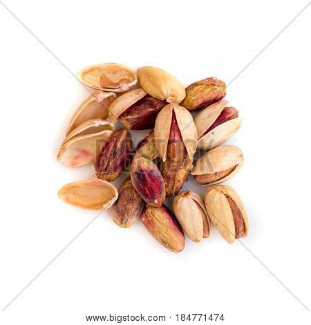 Heap Of Inshell Pistachios And Peeled Pistachios