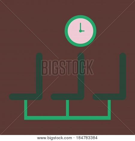Icon in flat design for airport waiting hall