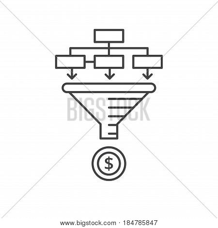 Sale Funnel vector line icon. Internet marketing strategy concept.