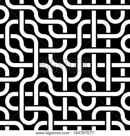 Pipeline grid. Abstract geometric design of tubes. industrial background. Architectural metal structure. seamless geometric pattern. Modern texture pattern .