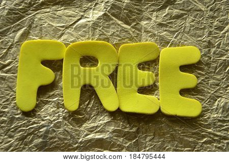 word freee on a  abstract colorful background