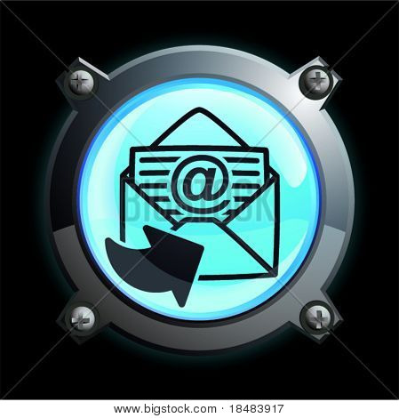 Abbildung von einem leuchtenden blau e-Mail-Schaltfläche
