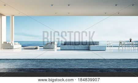 Beach living room - Beach lounge / 3D render interior