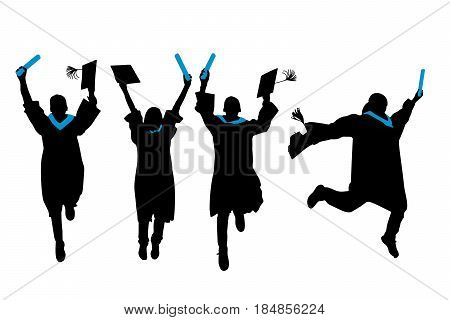 Silhouette Graduation Vector & Photo (Free Trial) | Bigstock