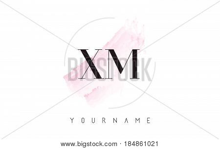Xm X M Watercolor Letter Logo Design With Circular Brush Pattern.