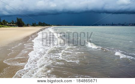 Stormy weather approaches towards Maputo city in Mozambique