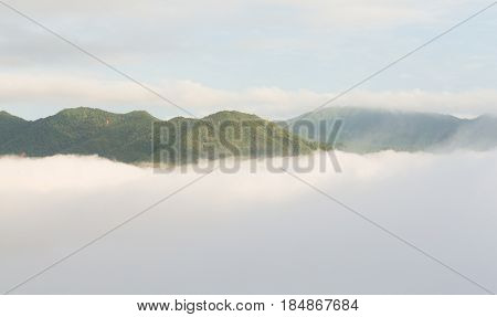 Sea of cloud on the mountain at morning