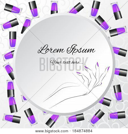Nail Polish Background for Beauty Design. Nail Salon or Manicure Template