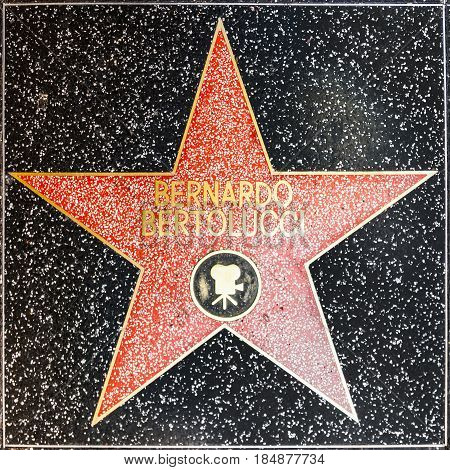 Bernardo Bertoluccis Star On Hollywood Walk Of Fame