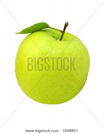 Čerstvé jablko s zelený list