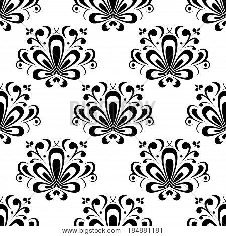 Floral abstract seamless pattern. Vector flat illustration