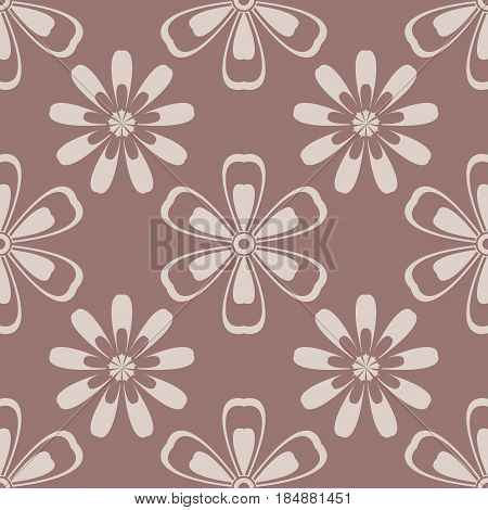 Floral abstract seamless pattern. Vector flat illustration