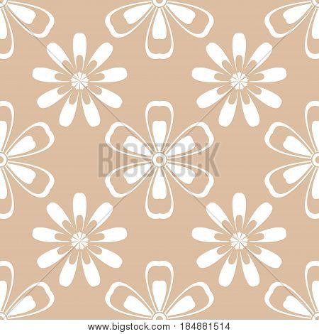 Floral abstract seamless pattern. Vector flat illustration