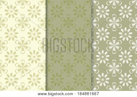 Floral abstract seamless pattern. Vector flat illustration