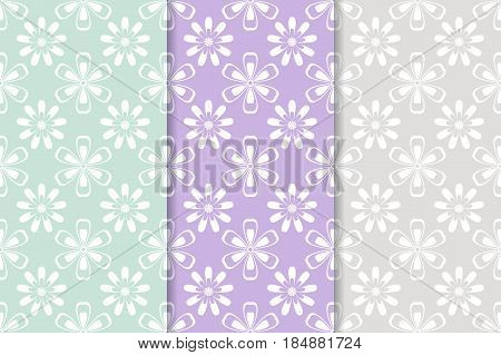 Floral abstract seamless pattern. Vector flat illustration