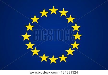 Flag of European Union on the blue