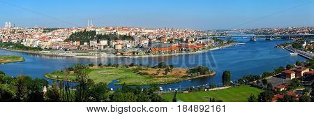 The Panoramic View Of  The Golden Horn With The Bahariye Islands, Istanbul