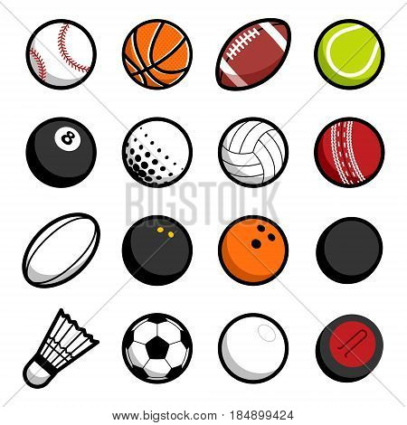 Vector play sport balls logo icon isolated objects set on white background