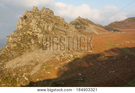 The Valley of the Rocks in Exmoor National Park near Lynton North Devon England