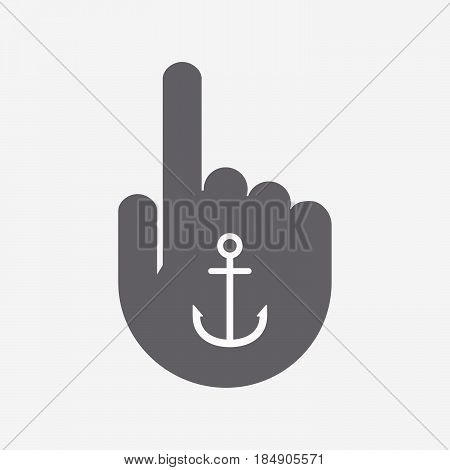 Isolated Pointing Hand With An Anchor