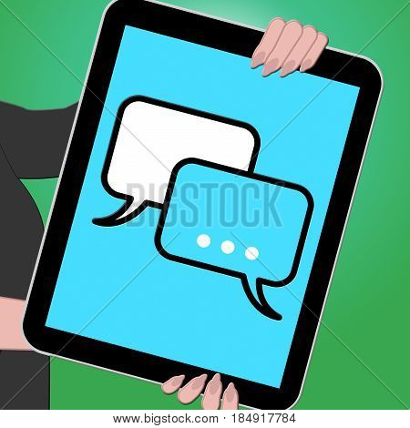 Voip Tablet Shows Internet Voice 3D Illustration