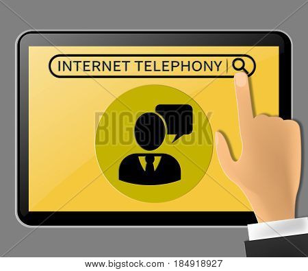 Internet Telephony Representing Voice Broadband 3D Illustration