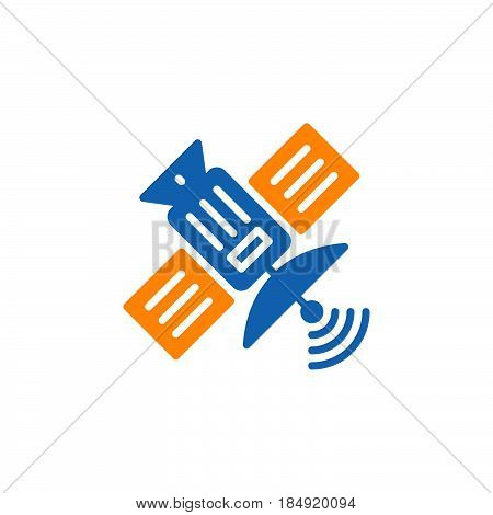 Satellite icon vector filled flat sign solid colorful pictogram isolated on white. Symbol logo illustration