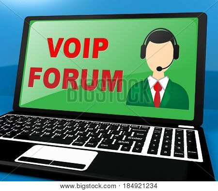 Voip Forum Showing Internet Voice 3D Illustration