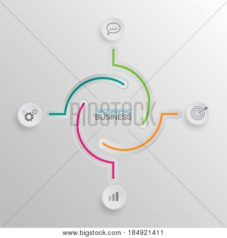 background infographics white buttons number options template. Can be used for work flow layout, diagram, business step options, banner, web design. Business data visualization. Process chart.
