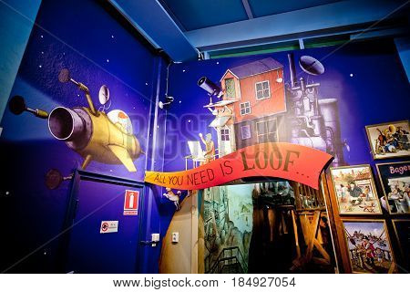 Stockholm, Sweden - July, 2012: Interior of Junibacken museum of Astrid Lindgren in Stockholm, Sweden.