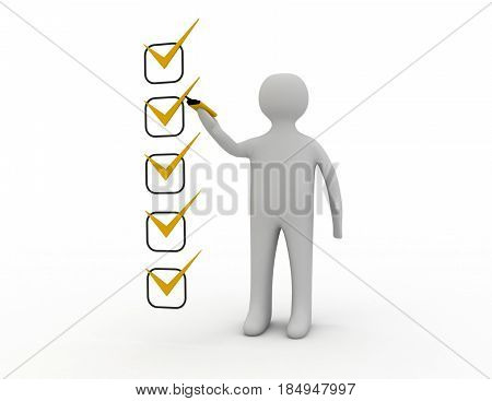 3d Man Checklist. . Image & Photo (Free Trial) | Bigstock