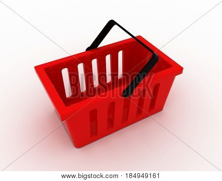 3d shopping basket concept . rendered illustration