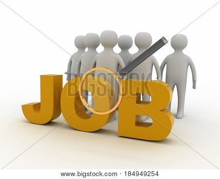 search job concpet .  . rendered illustration