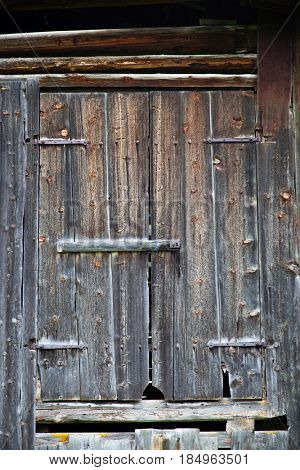 Traditional farm door in Lechtal, Austria