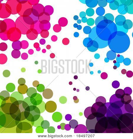 Ilustración de colores retro círculos o burbujas con espacio para texto