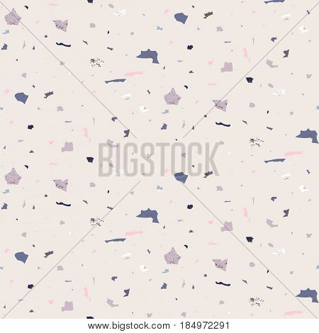 Seamless pattern in terrazzo style. Stone and rock texture. Vector abstract background