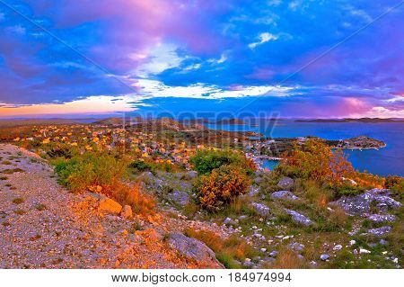 Amazing Colorful Sunset Panorama Of Pakostane Archipelago